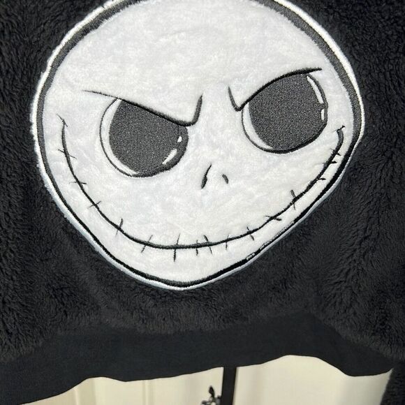Disney The Nightmare Before Christmas Jack & Zero Sherpa Lounge Cropped Top Blac - Picture 3 of 5